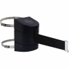 Tensabarrier Safety Crowd Control, Retractable Clamp Wall Mount Barrier, Black With 15' Black Belt