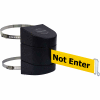 Tensabarrier Crowd Control, Retractable Clamp Wall Mount Barrier, Black W/ 15' Yellow "Caution" Belt