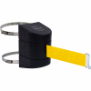 Tensabarrier Crowd Control, Retractable Clamp Wall Mount Barrier, Blk W/ 15' Yellow Belt W/Wire Clip