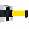 Tensabarrier Safety Crowd Control, Retractable Wall Mount Barrier, Polished Chrome W/ 30' Yllw Belt