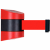 Tensabarrier Safety Crowd Control, Retractable Wall Mount Barrier, Red With 30' Red Belt