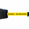 Tensabarrier Safety Crowd Control, Retractable Wall Mount Barrier, Blk W/ 30' Yellow "Caution" Belt