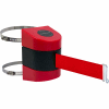 Tensabarrier Safety Crowd Control, Retractable Clamp Wall Mount Barrier, Red With 24' Red Belt