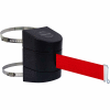Tensabarrier Crowd Control, Retractable Clamp Wall Mount Barrier, Blk W/ 24' Red Belt And Wire Clip