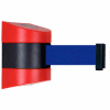 Tensabarrier Safety Crowd Control, Retractable Wall Mount Barrier, Red With 24' Blue Belt