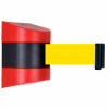 Tensabarrier Safety Crowd Control, Retractable Wall Mount Barrier, Red With 24' Yellow Belt