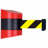 Tensabarrier Safety Crowd Control, Retractable Wall Mount Barrier, Red With 24' Black/Yellow Belt