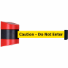 Tensabarrier Safety Crowd Control, Wall Mount Retractable Barrier, Red W/ 15' Yellow "Caution" Belt