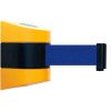 Tensabarrier Safety Crowd Control, Retractable Wall Mount Barrier, Yellow With 15' Blue Belt