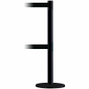 Tensabarrier Safety Crowd Control, Queue Dual Stanchion Post, Black W/ 7.5' Black Retractable Belt