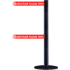 Tensabarrier Crowd Control, Queue Dual Stanchion Post, Black Wrinkle, 7.5'L Red Retractable Belt