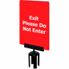 Tensabarrier Red 7"x11" 1/4" Thick Acrylic Sign - Exit Please Do Not Enter