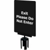 Tensabarrier 7"x11" 1/4" Thick Acrylic Sign, Black - "Exit Please Do Not Enter"
