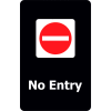 Tensabarrier 7"x11" 1/4" Classic Acrylic Sign, Black - "No Entry"