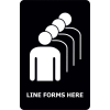 Tensabarrier Acrylic Sign, Black - "Line Forms Here" 7X11" Black
