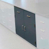 Lab Base Cabinet 35"W x 22-1/2"D x 35-3/4"H, 2 Drawers, 2 Cupboard Doors, W/1 Shelf, Model Gray