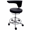 ShopSol Vinyl Lab Stool with Moveable Arm - Black