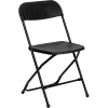 Flash Furniture Plastic Folding Chair - Black - Pkg Qty 10