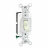 Leviton 1221-Sw 20a, 120/277v, Single-Pole Ac Quiet Switch, Grounding, White - Min Qty 16