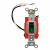 Leviton 1223-Plr 20a, 120v, Illuminated On, Neutral 3-Way Ac Quiet Switch, Red - Min Qty 5