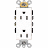 Leviton 16242-W 15A, 125V, Decora Plus Duplex Receptacle, Commercial Grade, Self Grounding, White