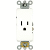 Leviton 16251-W 15A, 125V, NEMA 5-15R, Decora Plus Single Receptacle, Self-Grounding, White
