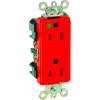 Leviton 16262-Hgr 15a, 125v, Decora Plus Duplex Receptacle, Hospital Grade , Red - Min Qty 14 - Pkg Qty 10