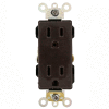 Leviton 16262 15a, 125v, Decora Plus Duplex Receptacle, Industrial Grade, Brown - Min Qty 17