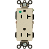 Leviton 16362-Hgt 20a, 125v, Decora Plus Duplex Receptacle, Self Grounding, Light Almond -Min Qty 12
