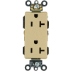Leviton 16362-I 20a, 125v, Decora Plus Duplex Receptacle, Self Grounding, Ivory - Min Qty 13