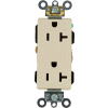 Leviton 16362-T 20a-125v, Nema 5-20r, Industrial Decora Plus Dplx Recpt., Light Almond-Min Qty 13