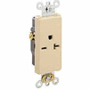 Leviton 16441-I 20A, 250V, Decora Plus Single Receptacle, Commercial Grade, Self-Grounding, Ivory