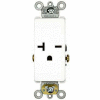 Leviton 16441-W 20A, 250V, Decora Plus Single Receptacle, Commercial Grade, Self-Grounding, White