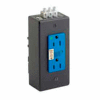 Leviton 3880-Din Rail Mount Equipment Cabinet Surge Prot Dplx Recpt, 15a, Blue - Min Qty 2