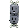 Leviton 5252-GY 15A, 125V, Duplex Receptacle, Gray