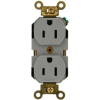 Leviton 5262-Gy 15a, 125v, Duplex Receptacle, Self Grounding, Gray - Min Qty 22