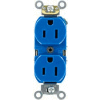 Leviton 5262-Sbu 15a, 125v, Duplex Receptacle, Self Grounding, Blue
