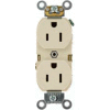 Leviton 5262-ST 15A, 125V, Duplex Receptacle, Self Grounding, Light Almond