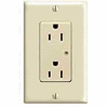 Leviton 5280-I 15a 125v Decora Duplex Receptacle, Self Grounding, Ivory - Min Qty 5