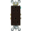 Leviton 5325-S 15A, 125V, Decora Duplex Receptacle, Self Grounding, Brown