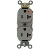 Leviton 5362-Igg 20a, 125v, Duplex Receptacle, Isolated Ground, Gray - Min Qty 24