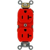 Leviton 5362-SR Duplex Receptacle, Straight Blade, Contractor Pack, Red