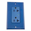 Leviton 5380-B Decora Duplex Surge Suppressor Receptacle Iso Ground, 20a, Blue - Min Qty 4