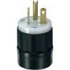 Leviton 5466-C 20A, 250V, NEMA 6-20P, 2P, 3W, Plug, Grounding, Black-White