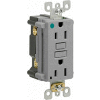 Leviton GFNT1-HFG 15A, 125V, SmartlockPro Slim Self-Test GFCI Receptacle, Hospital Grade, Gray
