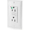 Leviton GFNT1-HGW SmartlockPro Hospital Grade GFCI Receptacle, 15A, Includes Wallplate, White