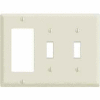 Leviton 80421-T 3-Gang, 2-Toggle, 1-Decora, Device, Light Almond - Pkg Qty 10