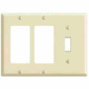 Leviton 80431-T 3-Gang 1-Toggle 2-Decora/GFCI Device Combo, Standard, Lt Almond
