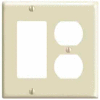 Leviton 80455-I 2-Gang 1-Duplex 1-Decora/GFCI Device Combo, Standard, Ivory