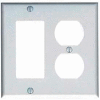 Leviton 80455-W 2-Gang 1-Duplex 1-Decora/GFCI Device Combo, Standard, White